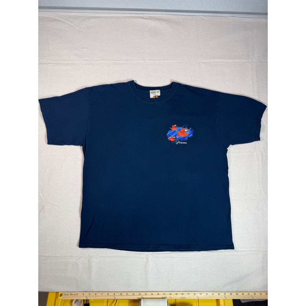 Pirana Joe Cozumel Mexico Graphic T-Shirt Mens XXL Navy Blue Short Sleeve Tee